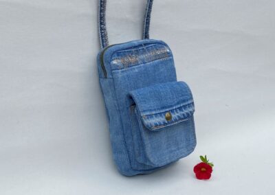 telefoontasje jeans met klepje